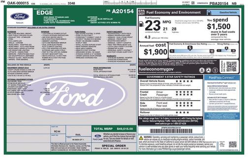 Stone Blue Metallic 2023 Ford Edge Titanium