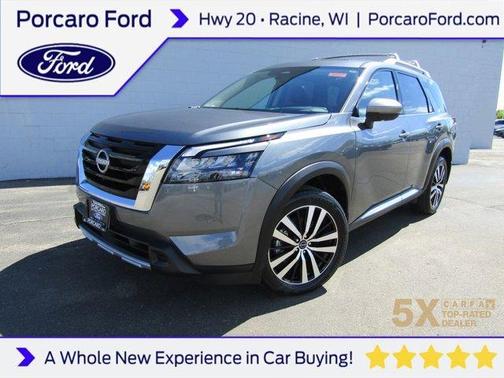 Gun Metallic / Super Black 2025 Nissan Pathfinder Platinum