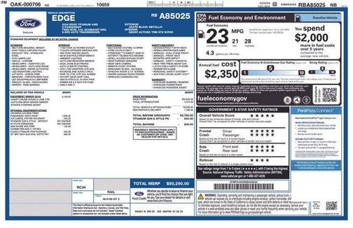 Agate Black Metallic 2024 Ford Edge Titanium