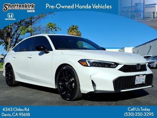Platinum White Pearl 2025 Honda Civic Hybrid Sport