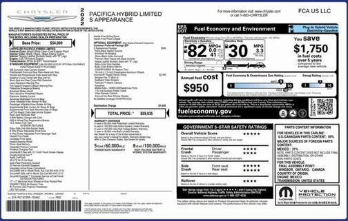 2022 Chrysler Pacifica Hybrid Limited