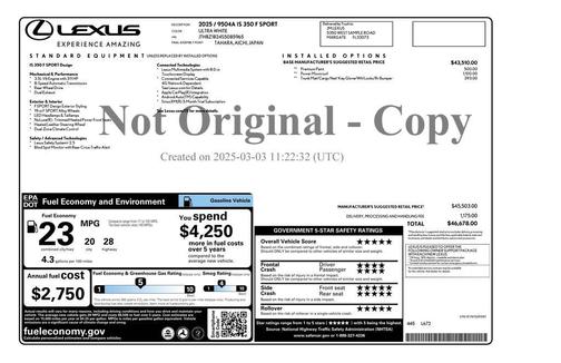 2025 Lexus IS 350 Base