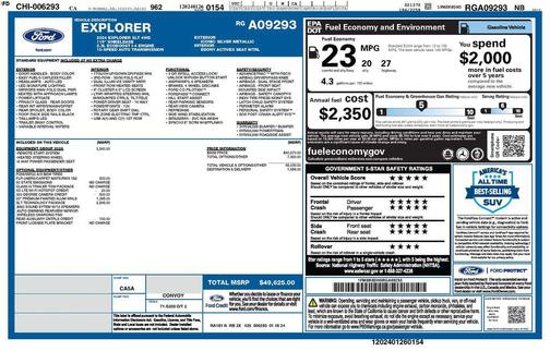 Iconic Silver Metallic 2024 Ford Explorer XLT