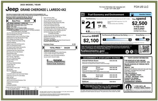 Bright White Clearcoat 2023 Jeep Grand Cherokee L Laredo