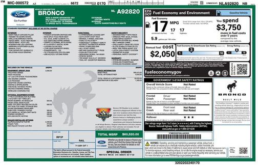 Oxford White 2022 Ford Bronco Wildtrak