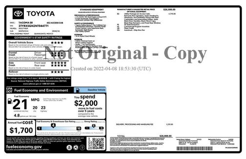 2022 Toyota Tacoma SR
