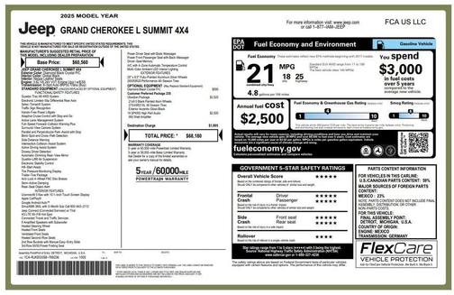 Diamond Black Crystal Pearlcoat 2025 Jeep Grand Cherokee L Summit