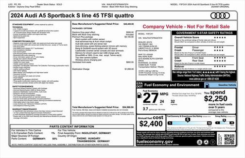 2024 Audi A5 Sportback 45 S Line Premium Plus