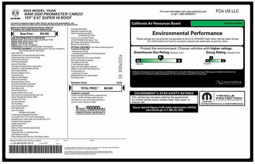 2025 RAM ProMaster 3500 High Roof