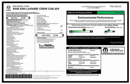 2022 RAM 2500 Laramie Crew Cab 4x4 6'4' Box