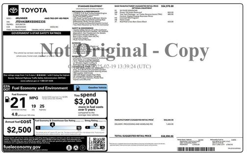Black 2025 Toyota 4Runner TRD Off Road Premium