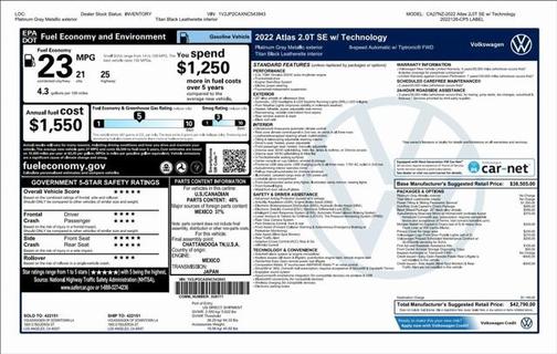 2022 Volkswagen Atlas 2.0T SE w/Technology