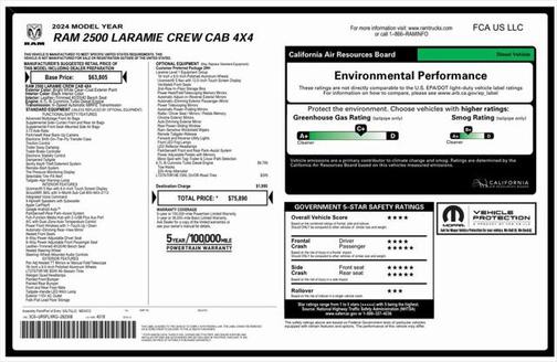 2024 RAM 2500 Laramie Crew Cab 4x4 6'4' Box