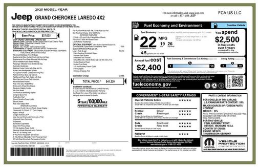 Diamond Black Crystal Pearlcoat 2025 Jeep Grand Cherokee Laredo