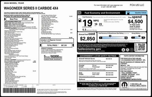 2024 Jeep Wagoneer Series II Carbide 4x4