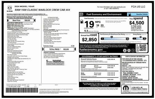 2024 RAM 1500 Classic Warlock Crew Cab 4x4 5'7' Box