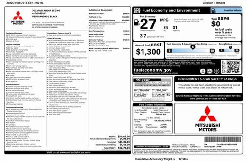 2022 Mitsubishi Outlander SE 2.5 2WD