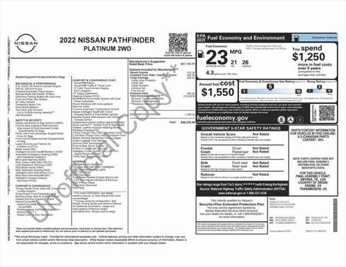 2022 Nissan Pathfinder Platinum 2WD