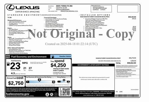 2025 Lexus TX 350 Base