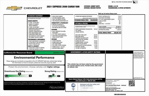 2021 Chevrolet Express 2500 RWD 2500 Regular Wheelbase WT