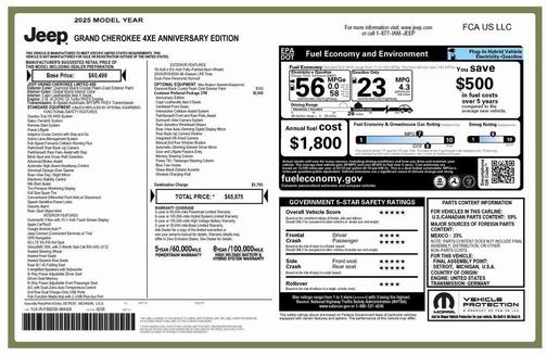 Diamond Black Crystal Pearlcoat 2025 Jeep Grand Cherokee 4xe Anniversary Edition