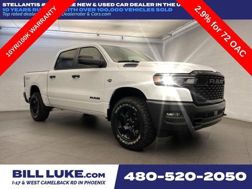 Bright White Clearcoat 2026 RAM 1500 Warlock Crew Cab 4x4 5'7' Box