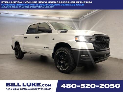 Bright White Clearcoat 2026 RAM 1500 Warlock Crew Cab 4x4 5'7' Box