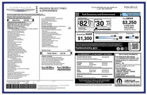 2024 Chrysler Pacifica Hybrid S Appearance Pkg