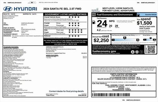 2024 Hyundai SANTA FE SEL 2.4