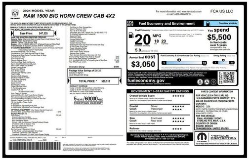 Diamond Black Crystal Pearlcoat 2024 RAM 1500 Big Horn/Lone Star