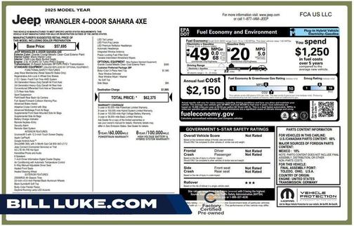 Gray 2025 Jeep Wrangler 4xe Sahara