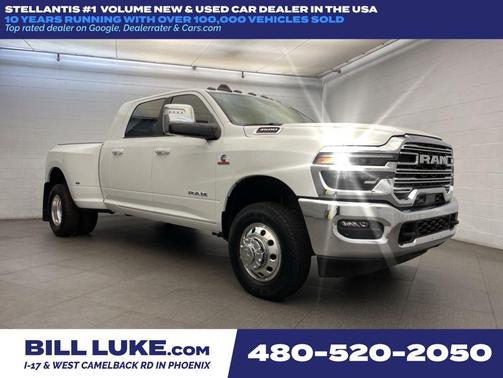 Bright White Clearcoat 2026 RAM 3500 Laramie Mega Cab 4x4 6'4' Box
