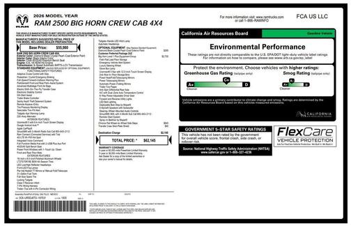 Diamond Black 2026 RAM 2500 Big Horn Crew Cab 4x4 6'4' Box