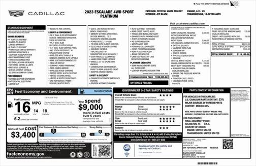 2023 Cadillac Escalade Sport Platinum