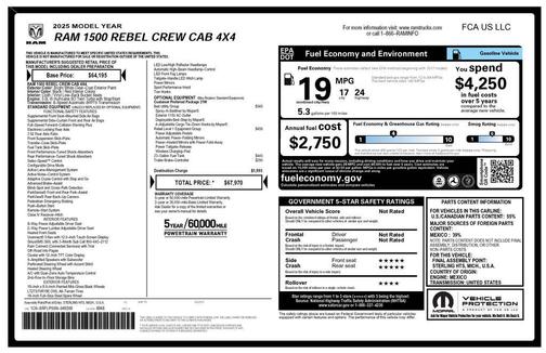 Bright White Clearcoat 2025 RAM 1500 Rebel