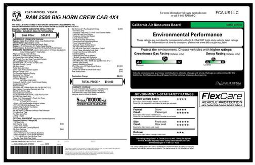 2025 RAM 2500 Big Horn Crew Cab 4x4 6'4' Box