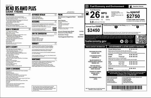 2025 Volvo XC40 B5 Plus Dark Theme