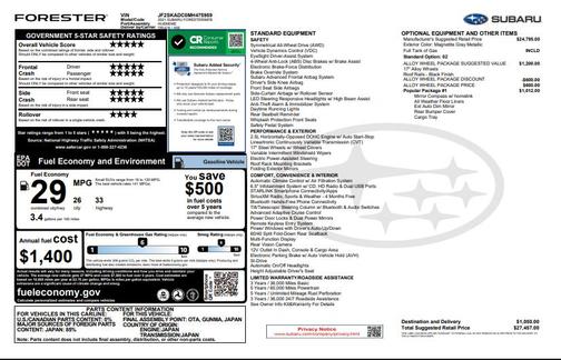 Magnetite Gray Metallic 2021 Subaru Forester Base