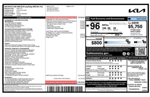 Snow White Pearl 2024 Kia EV6 GT-Line