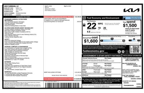 2022 Kia Carnival LX