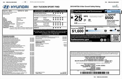 2021 Hyundai TUCSON Sport