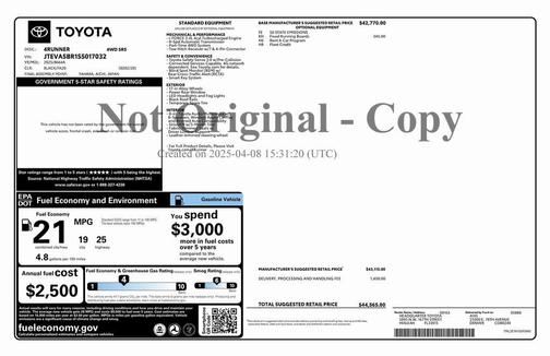 2025 Toyota 4Runner SR5