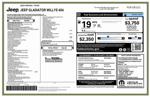2023 Jeep Gladiator Willys 4x4