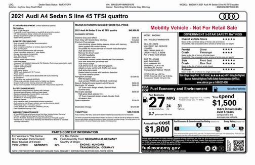 2021 Audi A4 45 S line Premium Plus
