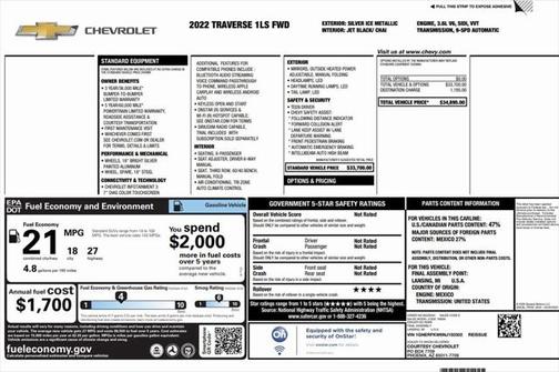 2022 Chevrolet Traverse LS