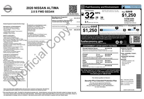 Gun Metallic 2020 Nissan Altima S FWD