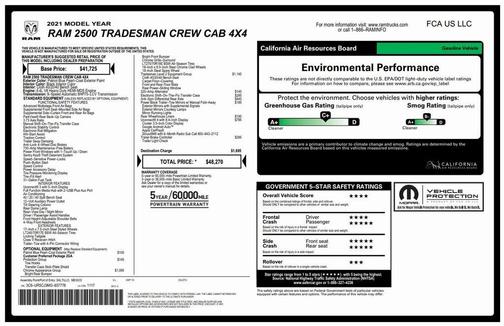 2021 RAM 2500 Tradesman Crew Cab 4x4 6'4' Box