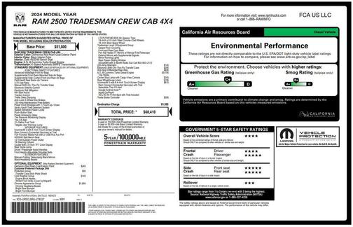 Delmonico Red Pearlcoat 2024 RAM 2500 Tradesman Crew Cab 4x4 6'4' Box