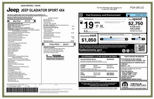 2022 Jeep Gladiator Sport