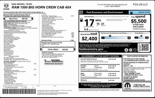 2022 RAM 1500 Big Horn/Lone Star